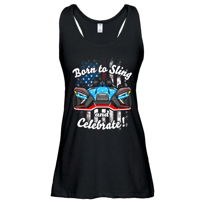 Slingshot Driver 4th Of July Slingshot American Flag Ladies Essential Flowy Tank