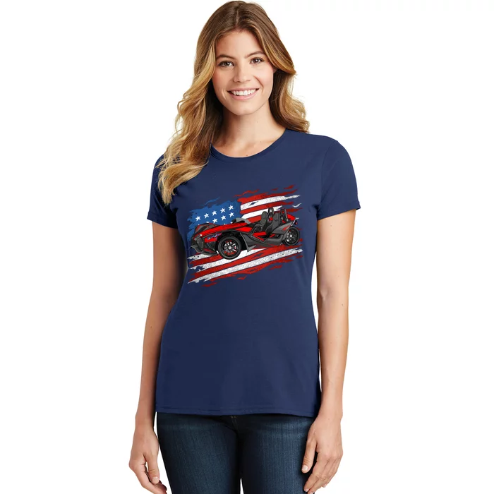 Slingshot Driver 4th Of July Slingshot American Flag Women's T-Shirt