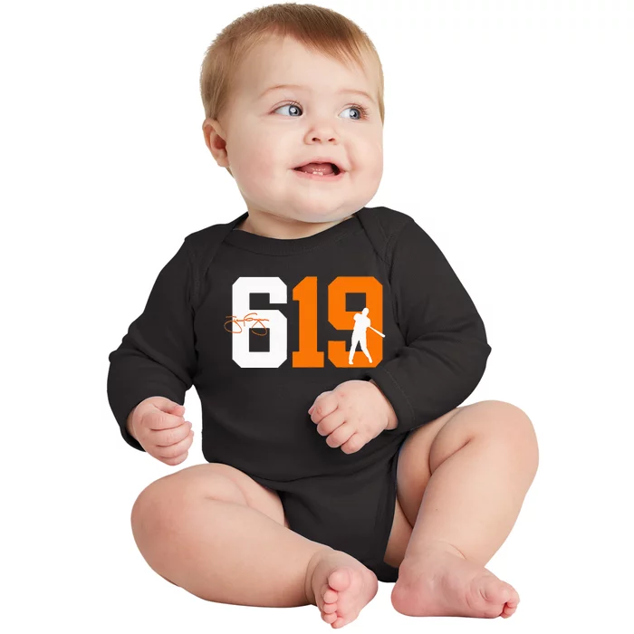 San Diego 619 Vintage 90S Baseball Baby Long Sleeve Bodysuit