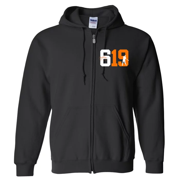 San Diego 619 Vintage 90s Baseball Style Full Zip Hoodie