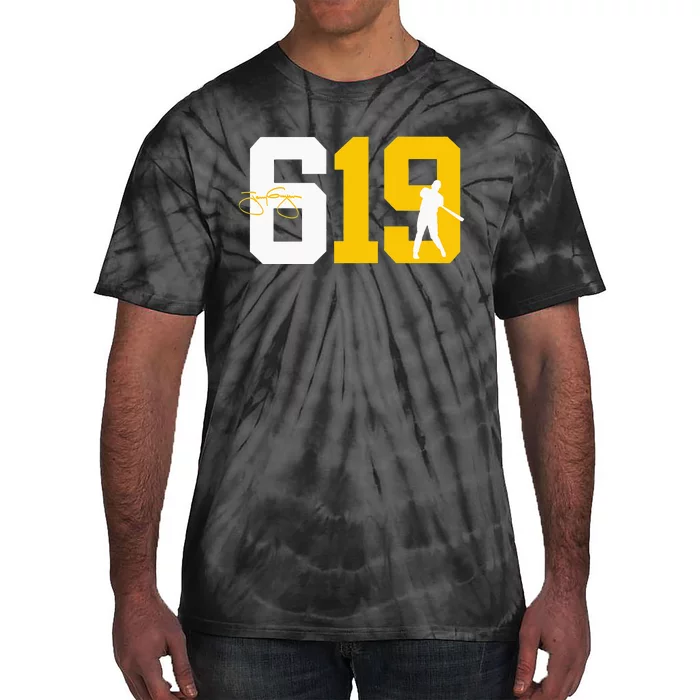 San Diego 619 Area Code Baseball Inspired Tie-Dye T-Shirt