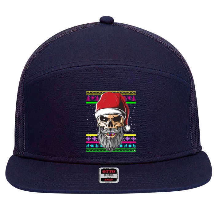 Santa Dj 90s Fancy Dress Costume And Christmas Dj Gift 7 Panel Mesh Trucker Snapback Hat