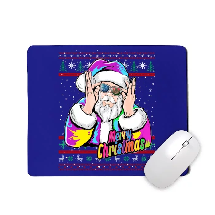 Santa Dj 90s Fancy Dress Costume And Christmas Dj Gift Mousepad