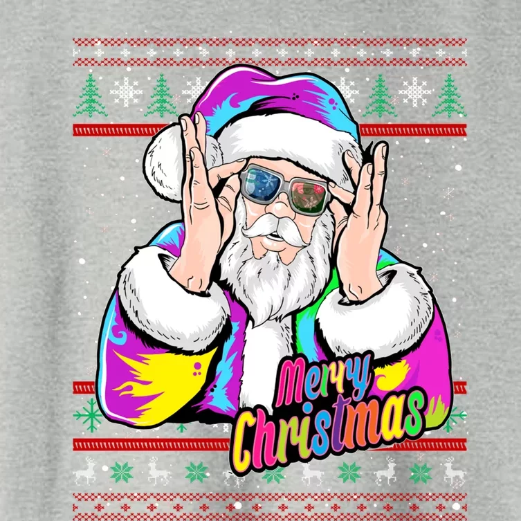 Santa Dj 90s Fancy Dress Costume And Christmas Dj Gift Women's Crop Top Tee