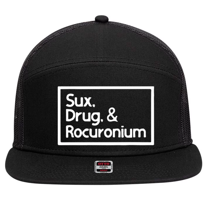 Sux Drugs And Rocuronium 7 Panel Mesh Trucker Snapback Hat