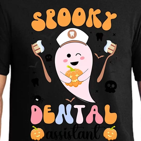 Spooky Dental Assistant Halloween Dental Assisting Groovy Cool Gift Pajama Set