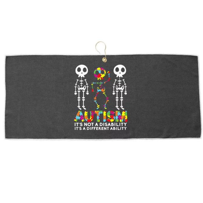 Skull Dance Autism Awareness Tee Mom Dad Kids Autism Large Microfiber Waffle Golf Towel