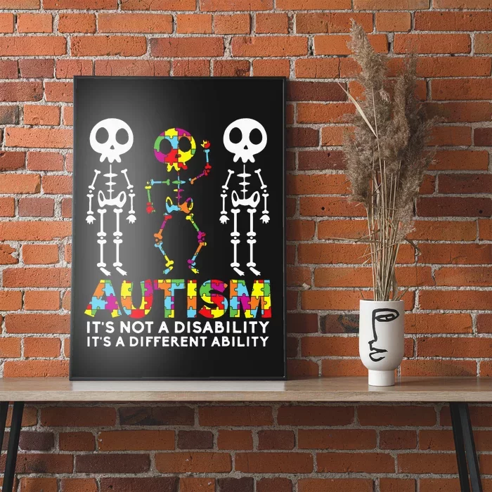 Skull Dance Autism Awareness Tee Mom Dad Kids Autism Poster