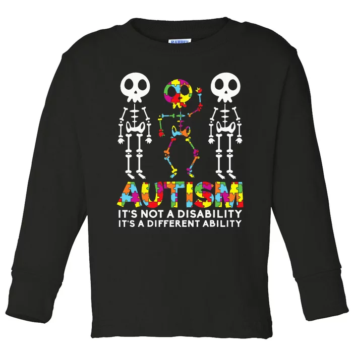 Skull Dance Autism Awareness Tee Mom Dad Kids Autism Toddler Long Sleeve Shirt