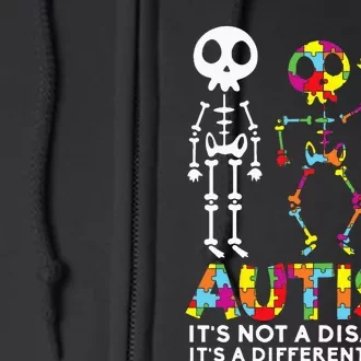 Skull Dance Autism Awareness Tee Mom Dad Kids Autism Full Zip Hoodie