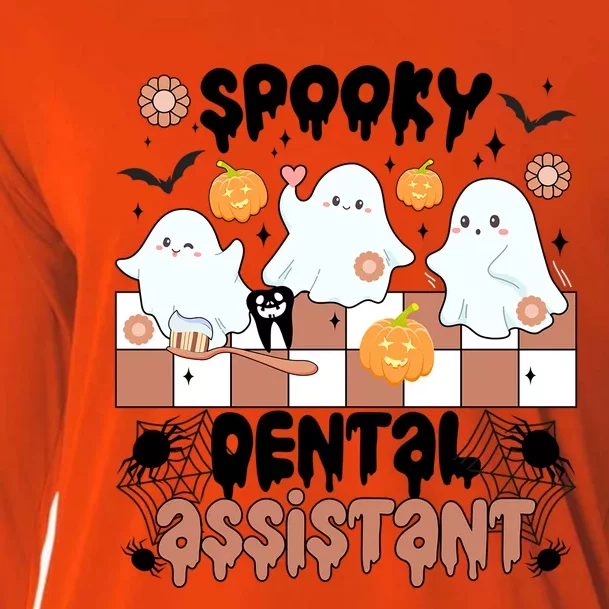 Spooky Dental Assistant Halloween Dental Assisting Groovy Meaningful Gift Cooling Performance Long Sleeve Crew