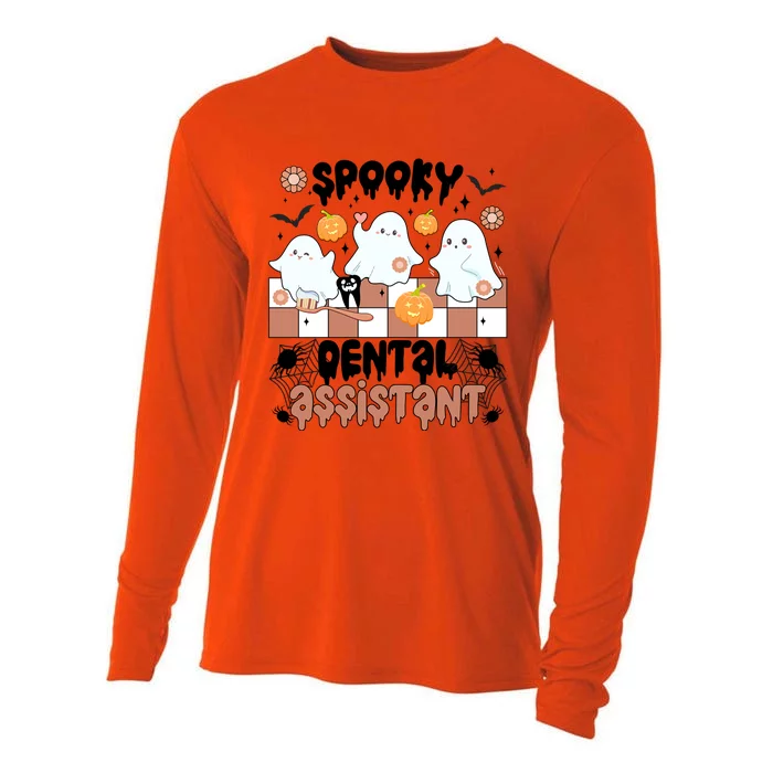 Spooky Dental Assistant Halloween Dental Assisting Groovy Meaningful Gift Cooling Performance Long Sleeve Crew