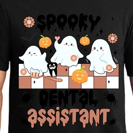 Spooky Dental Assistant Halloween Dental Assisting Groovy Meaningful Gift Pajama Set