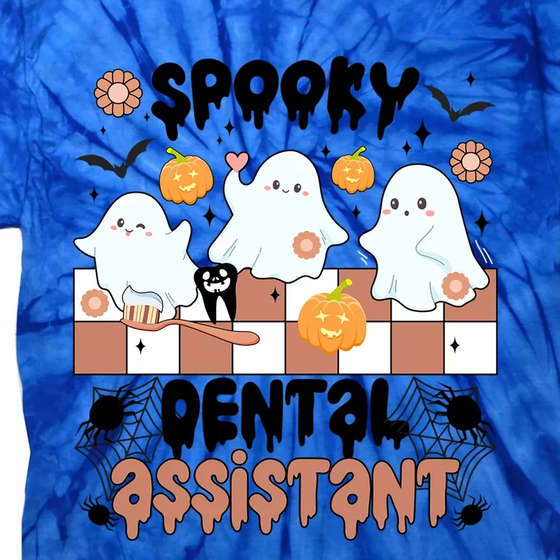 Spooky Dental Assistant Halloween Dental Assisting Groovy Meaningful Gift Tie-Dye T-Shirt