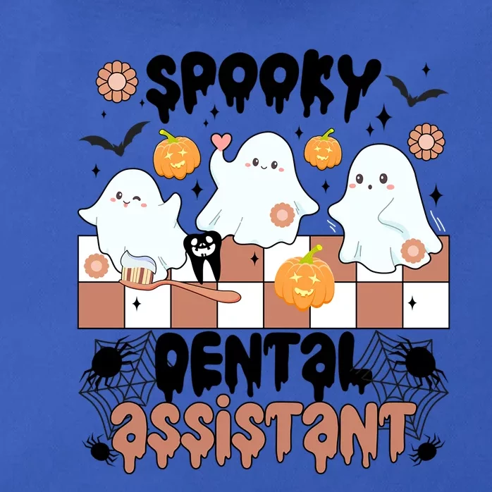 Spooky Dental Assistant Halloween Dental Assisting Groovy Meaningful Gift Zip Tote Bag