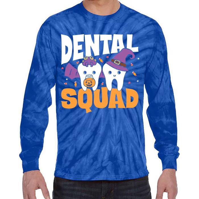 Spooky Dental Assistant Dental Squad Halloween Dentist Great Gift Tie-Dye Long Sleeve Shirt