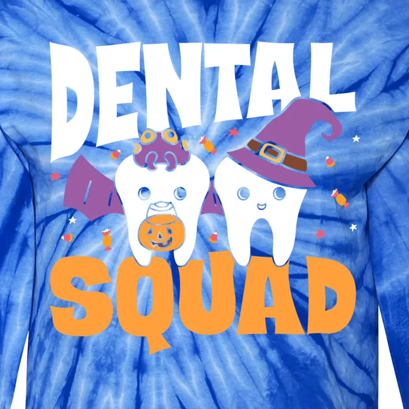 Spooky Dental Assistant Dental Squad Halloween Dentist Great Gift Tie-Dye Long Sleeve Shirt