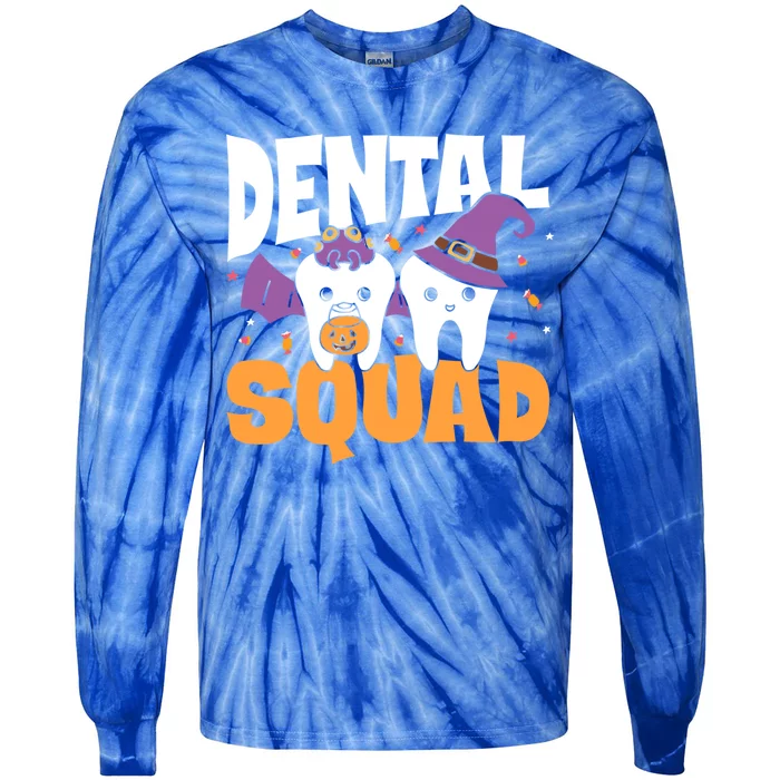 Spooky Dental Assistant Dental Squad Halloween Dentist Great Gift Tie-Dye Long Sleeve Shirt