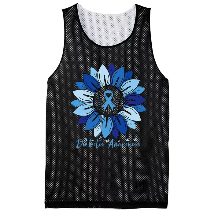 Sunflower Diabetes Awareness Month Mesh Reversible Basketball Jersey Tank