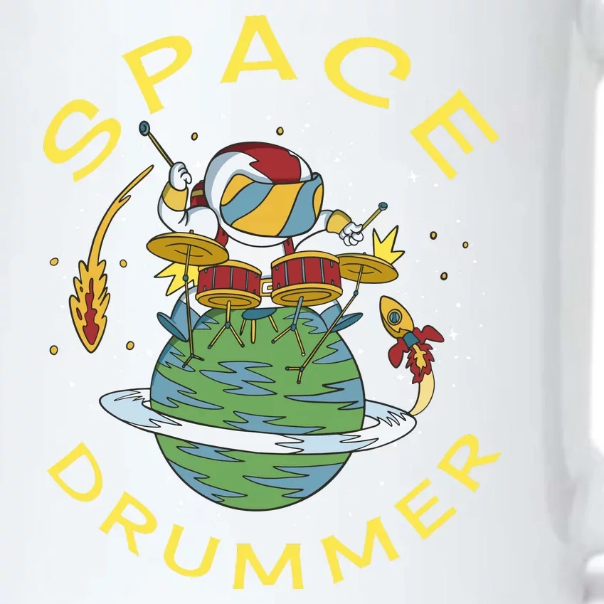 Space Drummer Astronaut Black Color Changing Mug