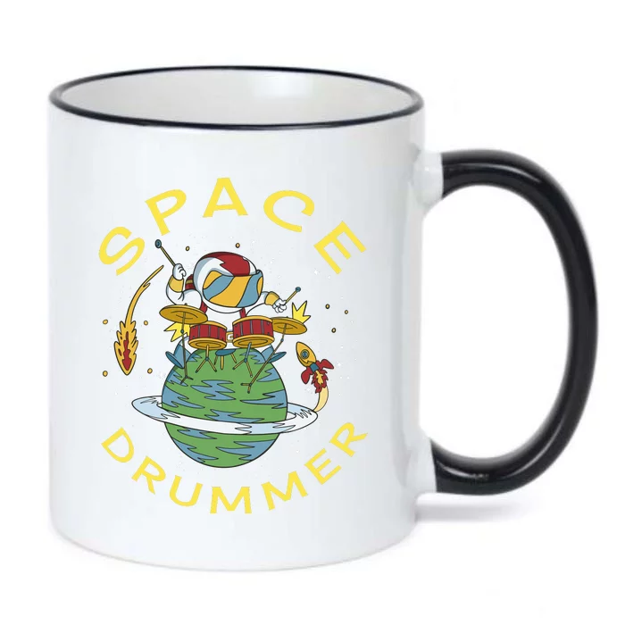 Space Drummer Astronaut Black Color Changing Mug