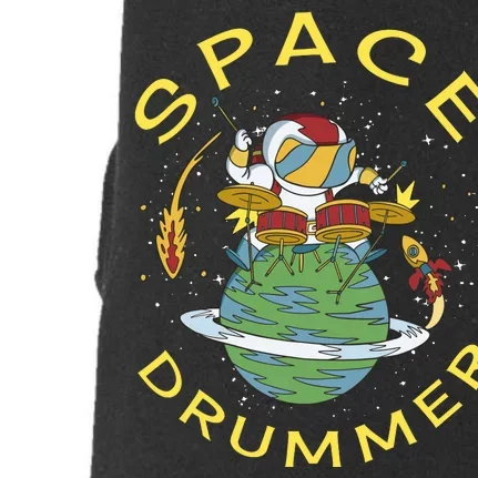 Space Drummer Astronaut Doggie 3-End Fleece Hoodie