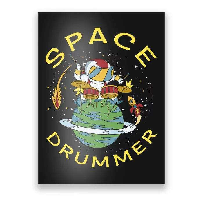 Space Drummer Astronaut Poster