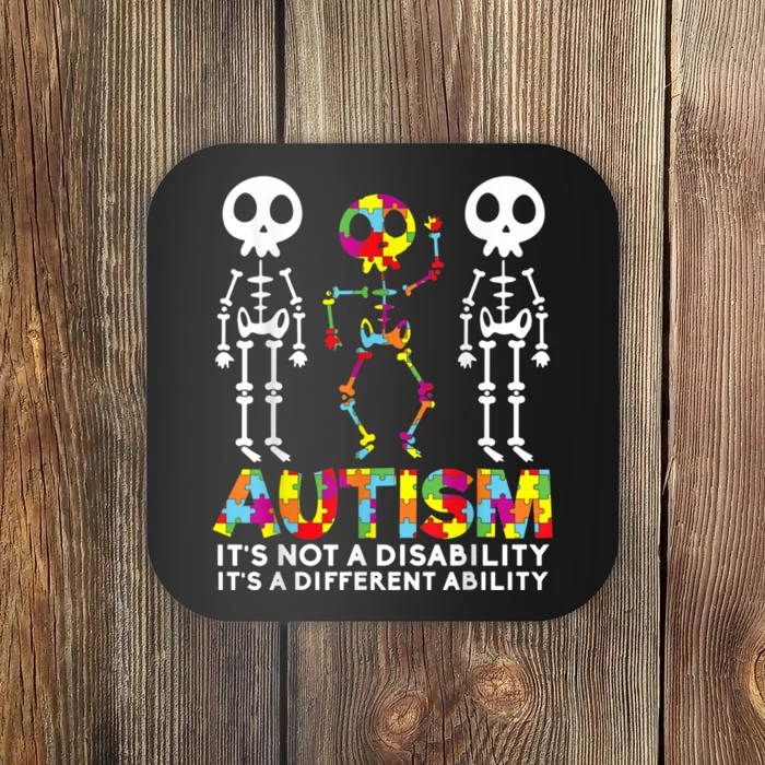 Skull Dance Autism Awareness Tee Mom Dad Autism Coaster