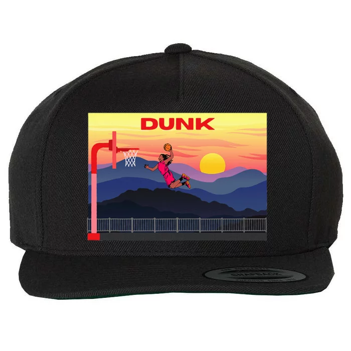 Slam Dunk Alleyoop Highflying Dunk Hang Time Dunk Wool Snapback Cap