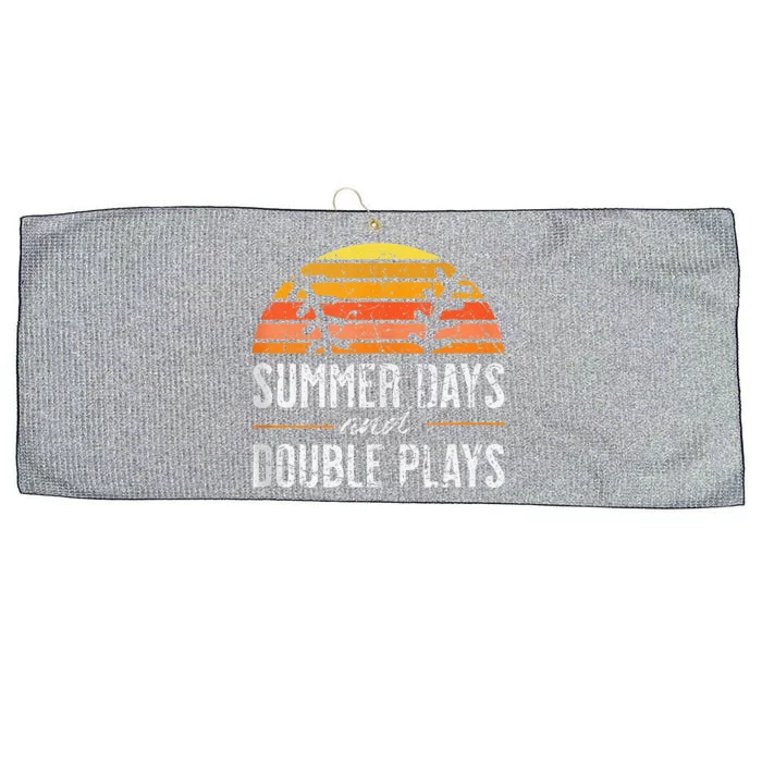 Summer Days And Double Plays Baseball Player Retro Vintage Large Microfiber Waffle Golf Towel