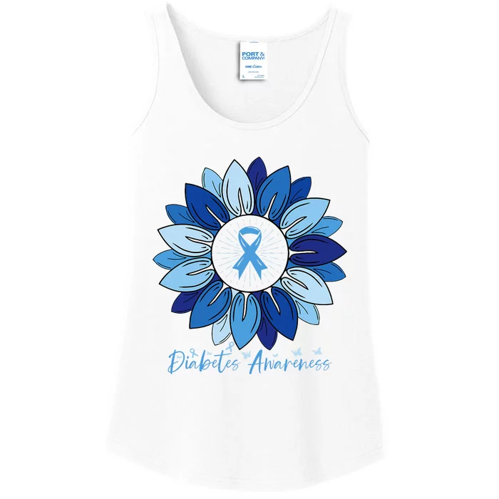 Sunflower Diabetes Awareness Month Ladies Essential Tank