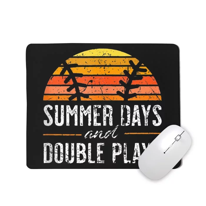 Summer Days And Double Plays Baseball Player Retro Vintage Mousepad