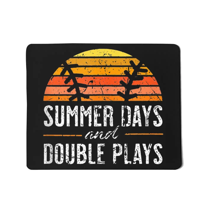 Summer Days And Double Plays Baseball Player Retro Vintage Mousepad