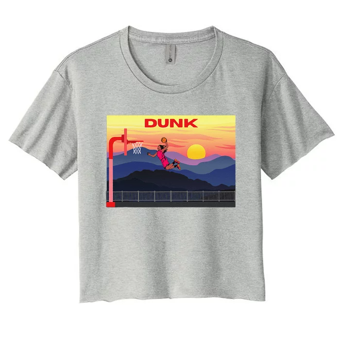 Slam Dunk Alleyoop Highflying Dunk Hang Time Dunk! Women's Crop Top Tee