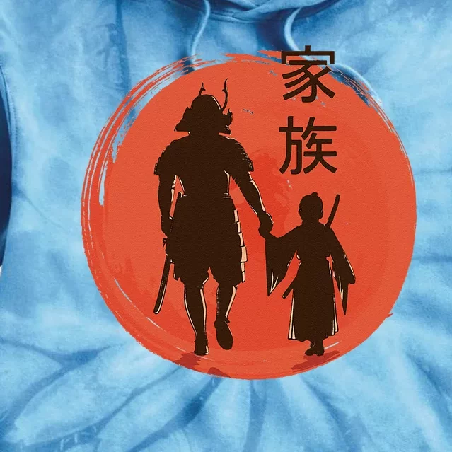 Samurai Dad And Son Family Japanese Traditional Culture Tie Dye Hoodie