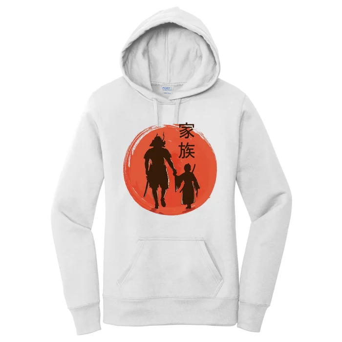 Samurai Dad And Son Family Japanese Traditional Culture Women's Pullover Hoodie