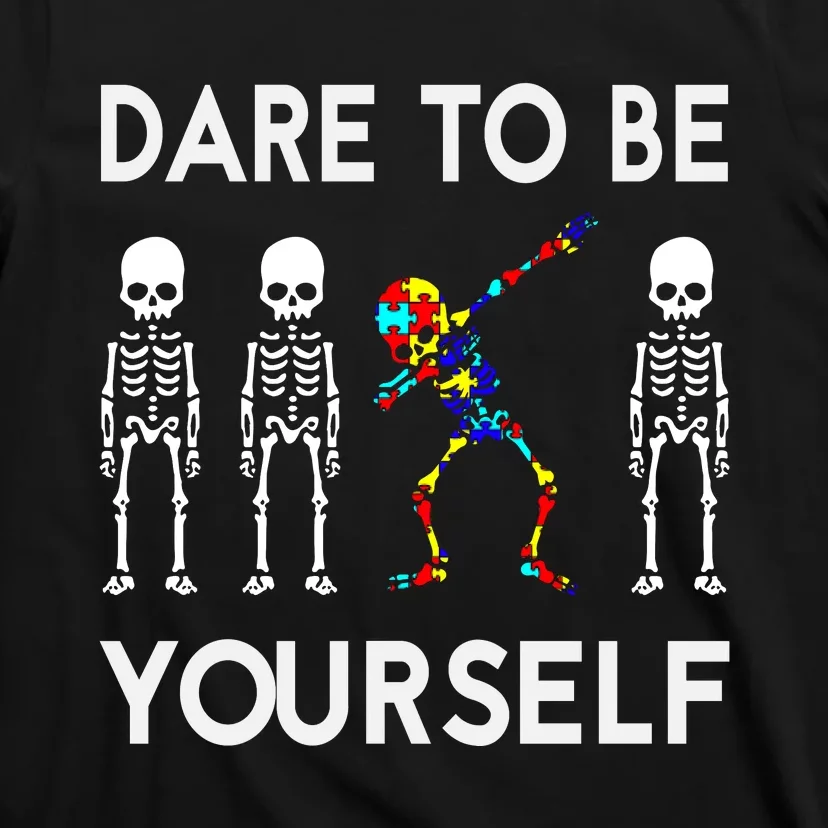 Skeleton Dabbing Autism Awareness T-Shirt