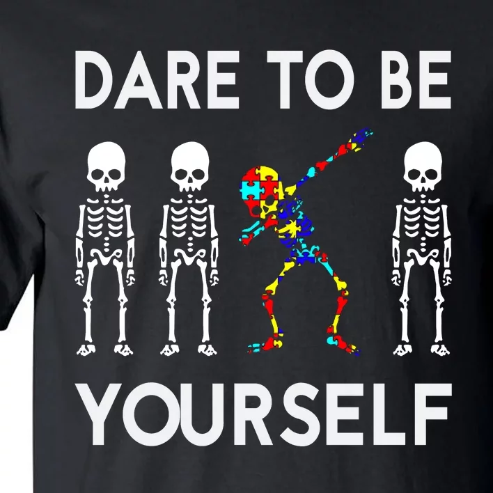 Skeleton Dabbing Autism Awareness Tall T-Shirt