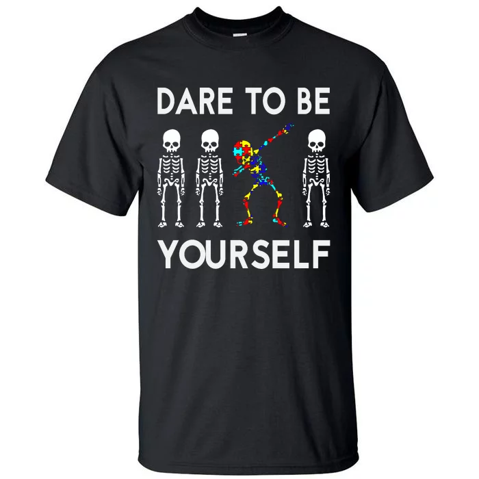 Skeleton Dabbing Autism Awareness Tall T-Shirt