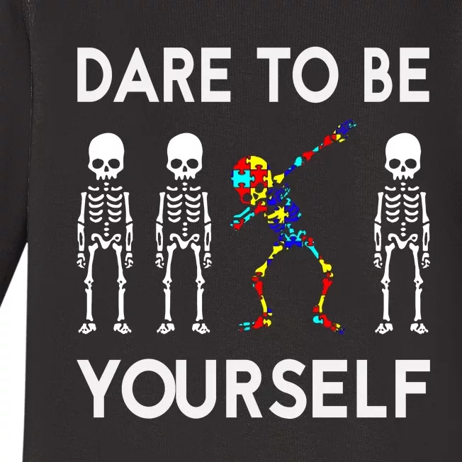 Skeleton Dabbing Autism Awareness Baby Long Sleeve Bodysuit