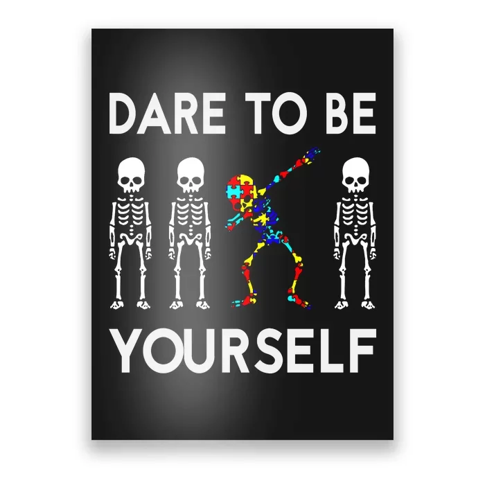 Skeleton Dabbing Autism Awareness Poster