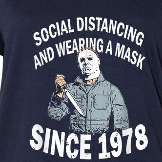 Social Distancing And Wearing A Mask Since 1978 , Halloween Michael Myers Women's V-Neck Plus Size T-Shirt