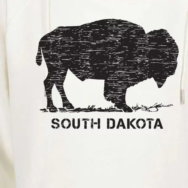 South Dakota And American Buffalo Bison Womens Funnel Neck Pullover Hood