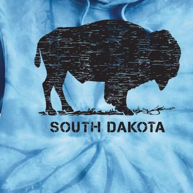 South Dakota And American Buffalo Bison Tie Dye Hoodie