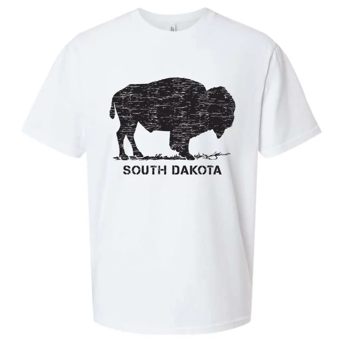 South Dakota And American Buffalo Bison Sueded Cloud Jersey T-Shirt