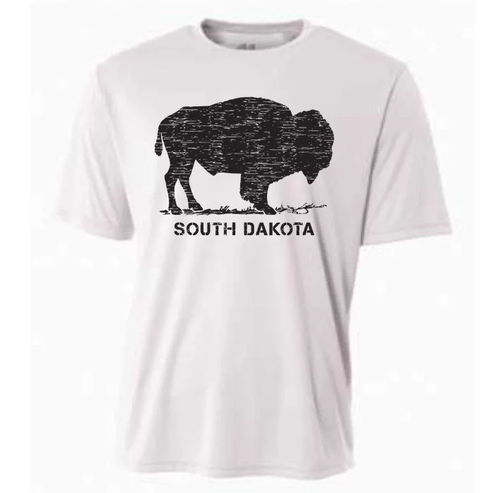 South Dakota And American Buffalo Bison Cooling Performance Crew T-Shirt