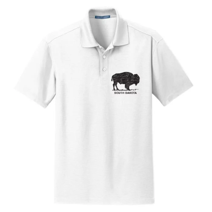 South Dakota And American Buffalo Bison Dry Zone Grid Performance Polo