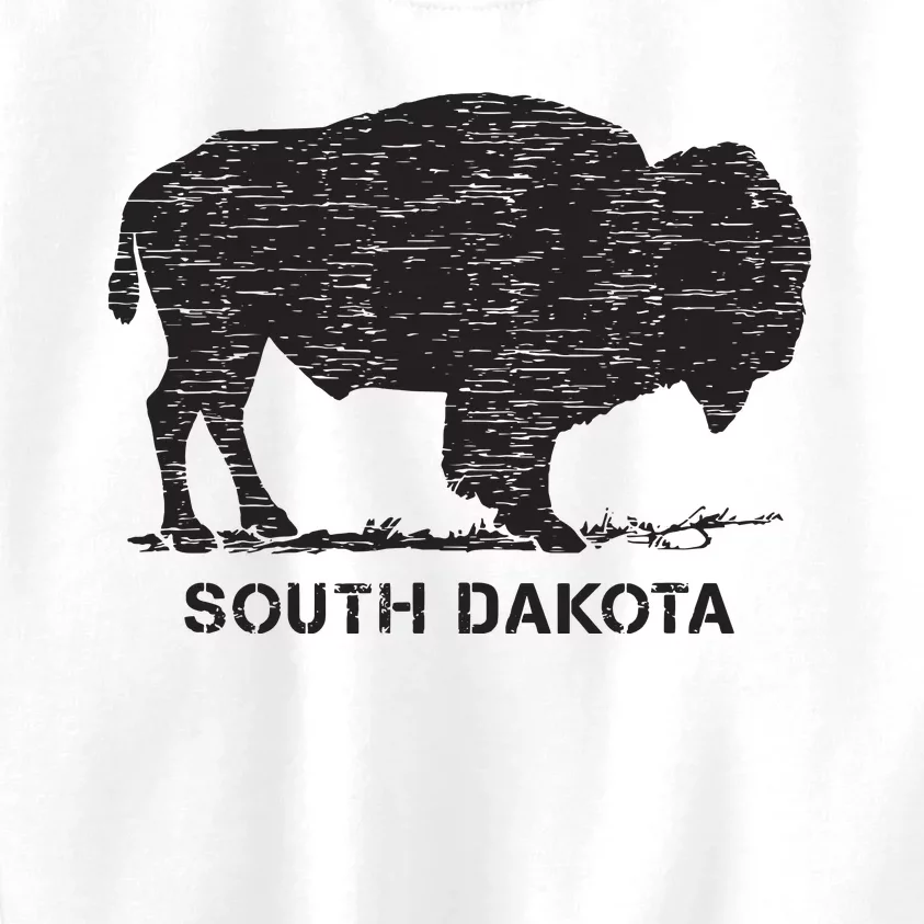 South Dakota And American Buffalo Bison Kids Sweatshirt