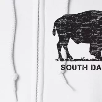 South Dakota And American Buffalo Bison Full Zip Hoodie