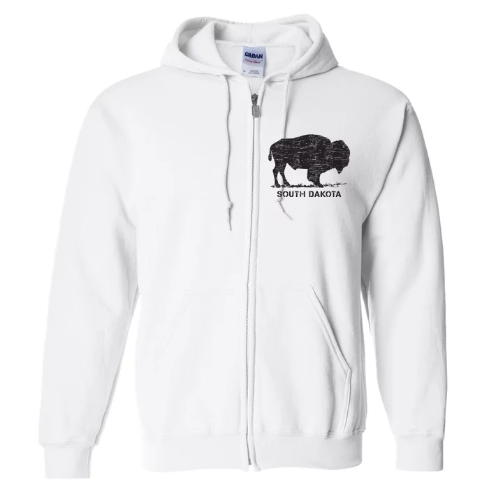 South Dakota And American Buffalo Bison Full Zip Hoodie